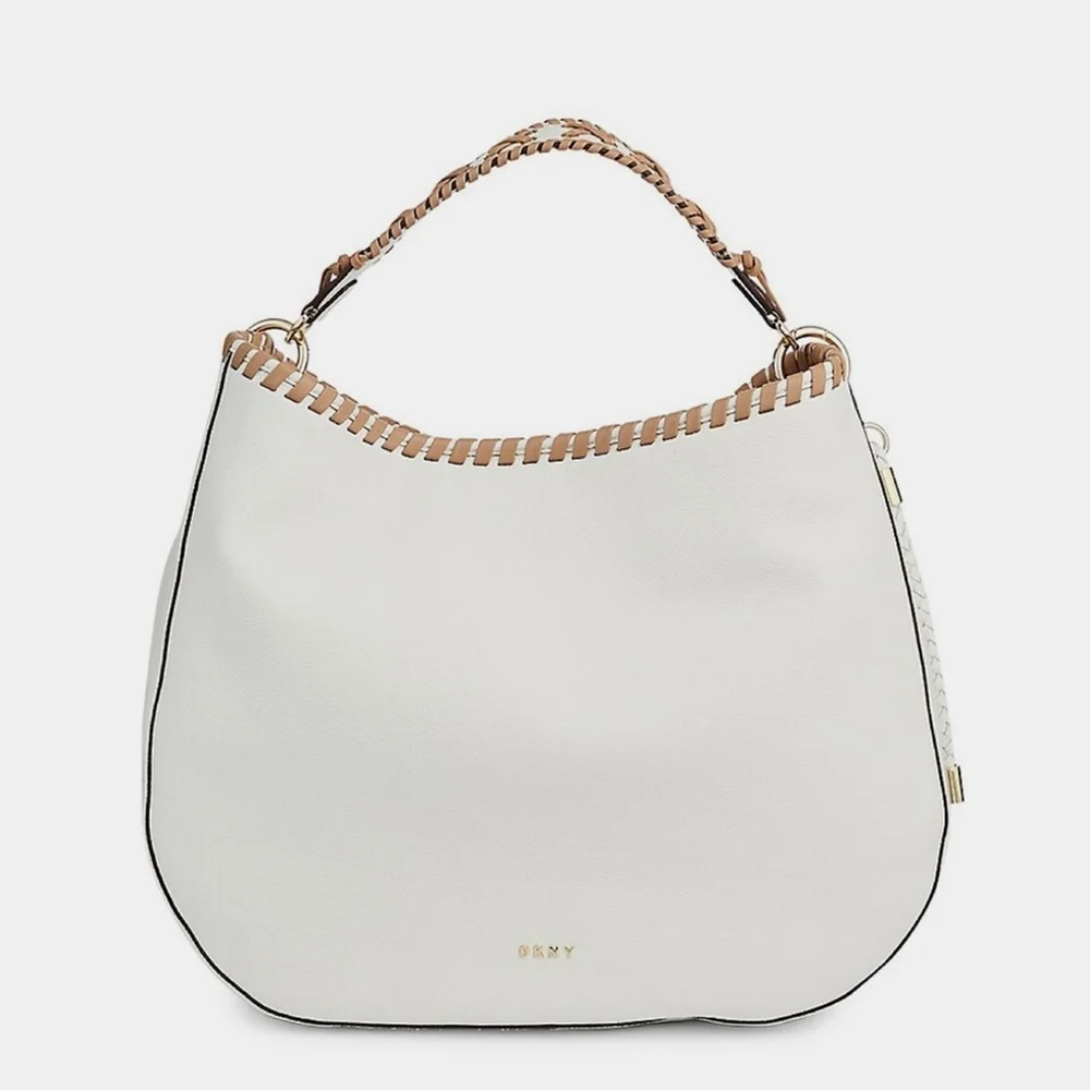 DKNY Winnie braid pebble finish leather hobo